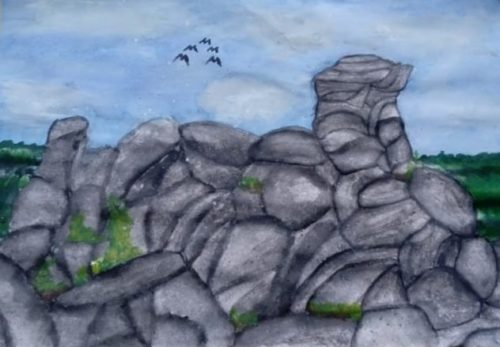 Девочка из Сылвы рисует гору Качканар